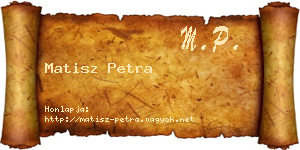 Matisz Petra névjegykártya